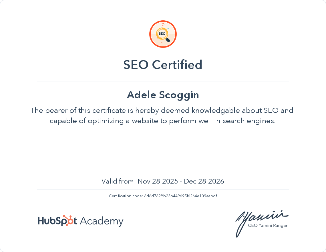 SEO Certifications