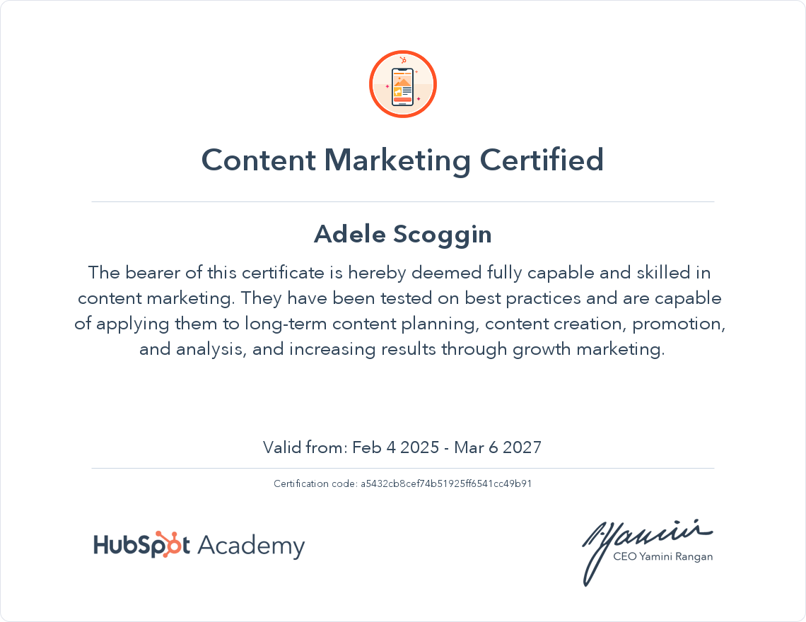 Content Certifications